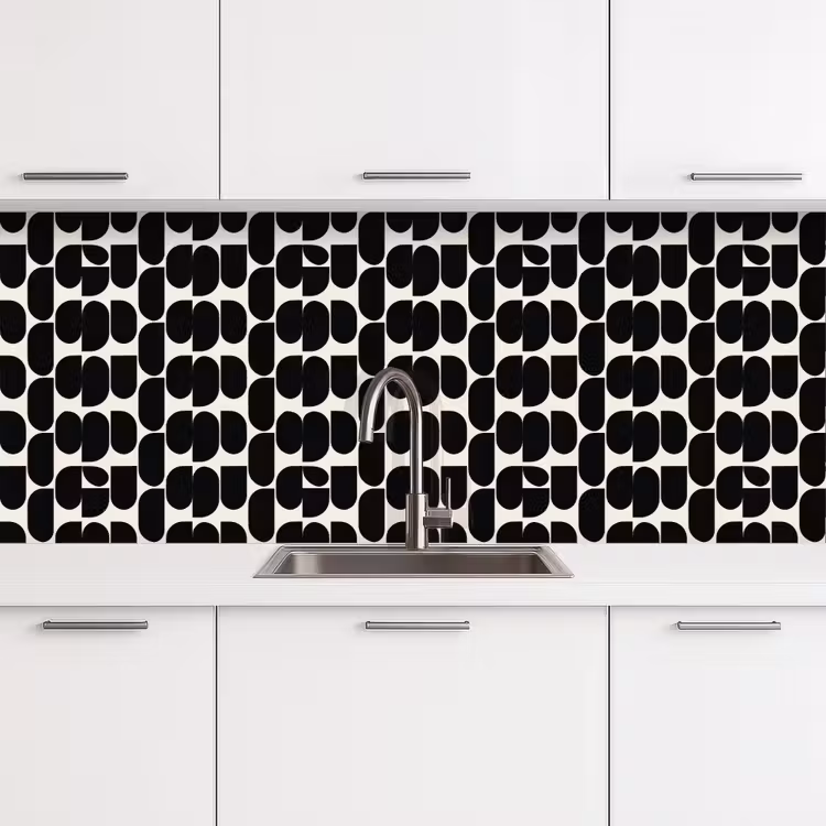 Schienale cucina - Moderno - Motivo - Nero — 4