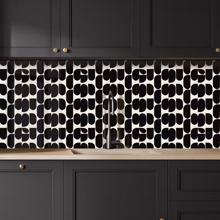 Schienale cucina - Moderno - Motivo - Nero — 6