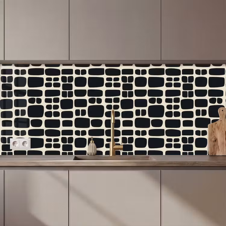 Schienale cucina - Moderno - Organico - Nero — 1