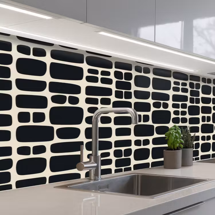 Schienale cucina - Moderno - Organico - Nero — 2