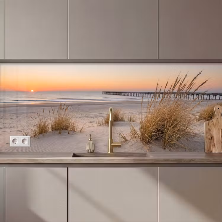 Schienale cucina - Molo - Tramonto - Spiaggia — 1