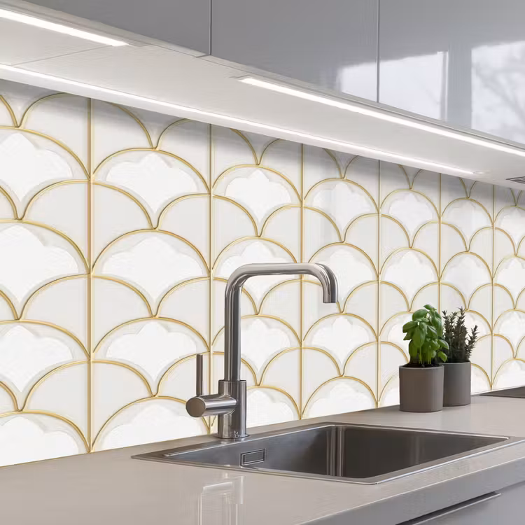 Schienale cucina - Mosaico - Archi - Oro — 2