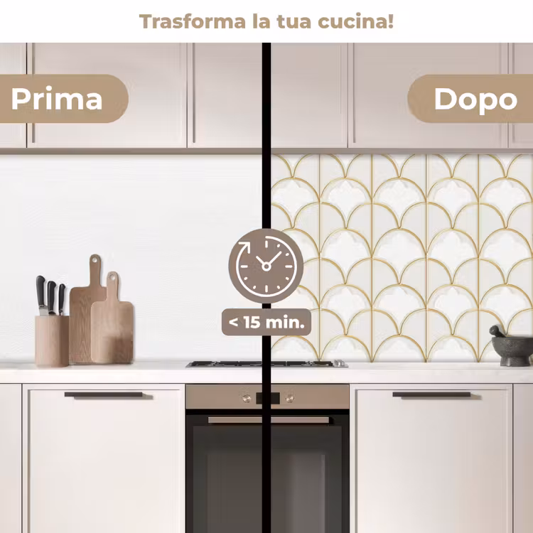 Schienale cucina - Mosaico - Archi - Oro — 3