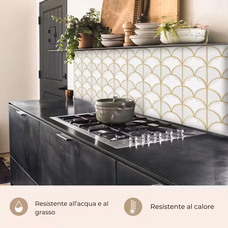 Schienale cucina - Mosaico - Archi - Oro — 5