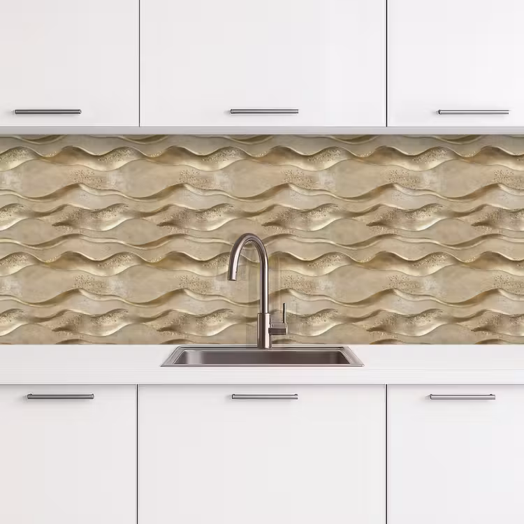 Schienale cucina - Onde - Motivo - Oro — 4