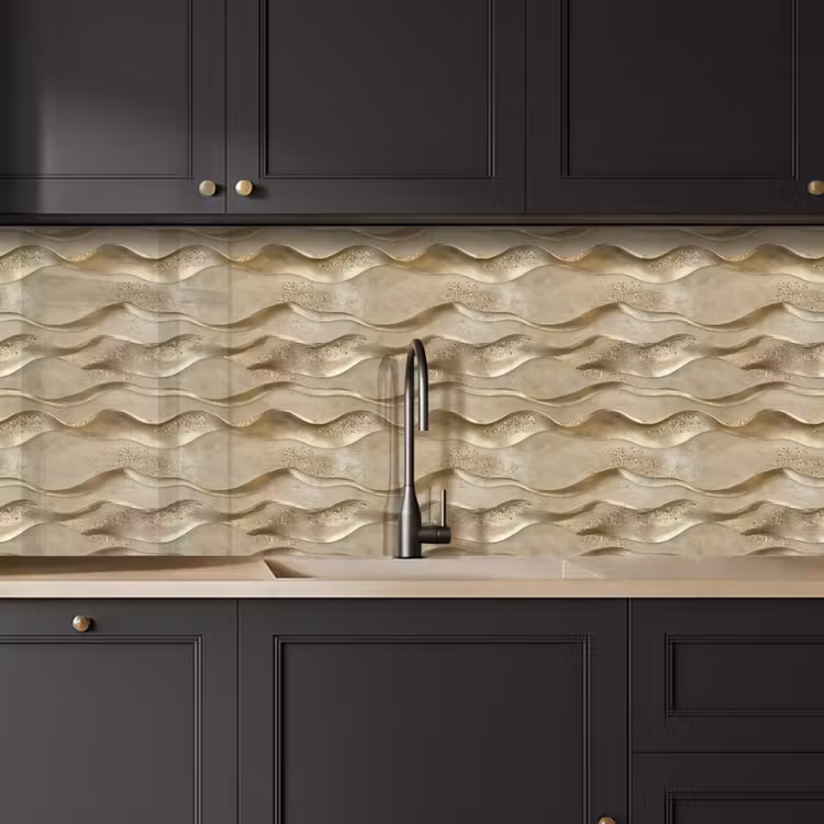 Schienale cucina - Onde - Motivo - Oro — 6