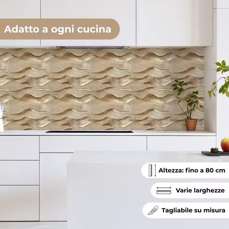 Schienale cucina - Onde - Motivo - Oro — 7