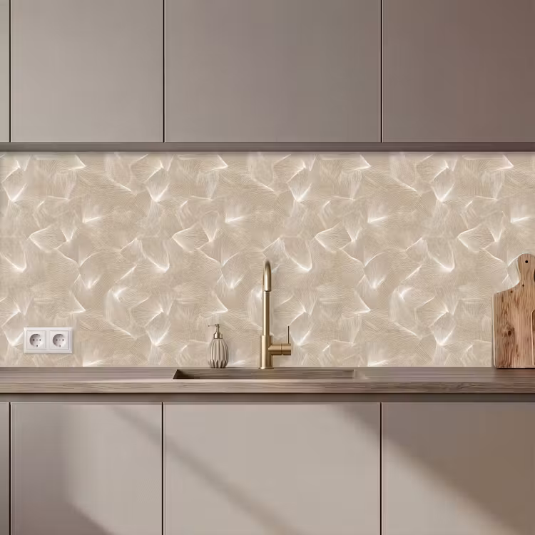 Schienale cucina - Organico - Struttura - Beige — 1