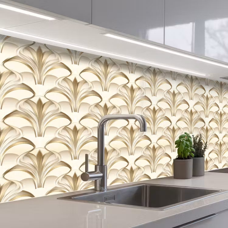 Schienale cucina - Ornamento - Barocco - Oro — 2