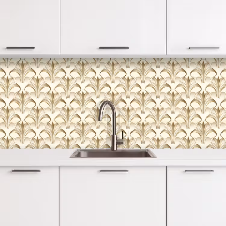 Schienale cucina - Ornamento - Barocco - Oro — 4