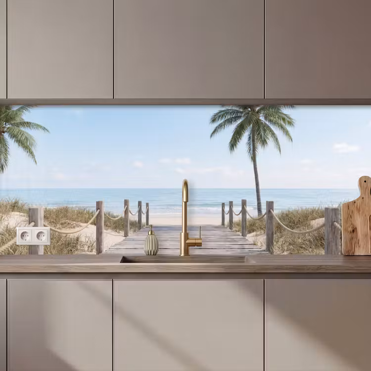 Schienale cucina - Palme - Sentiero - Orizzonte — 1