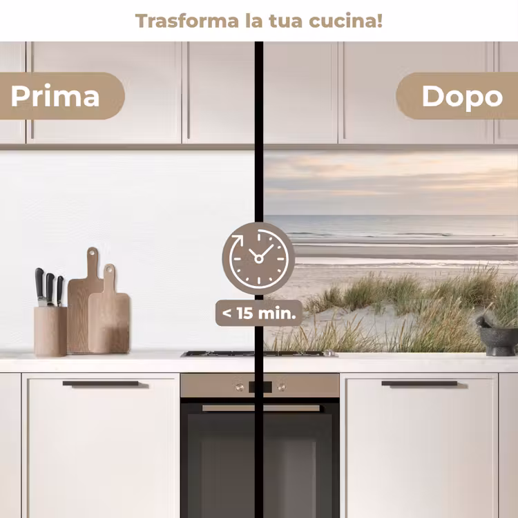 Schienale cucina - Spiaggia sabbiosa - Nuvoloso - Dune — 3
