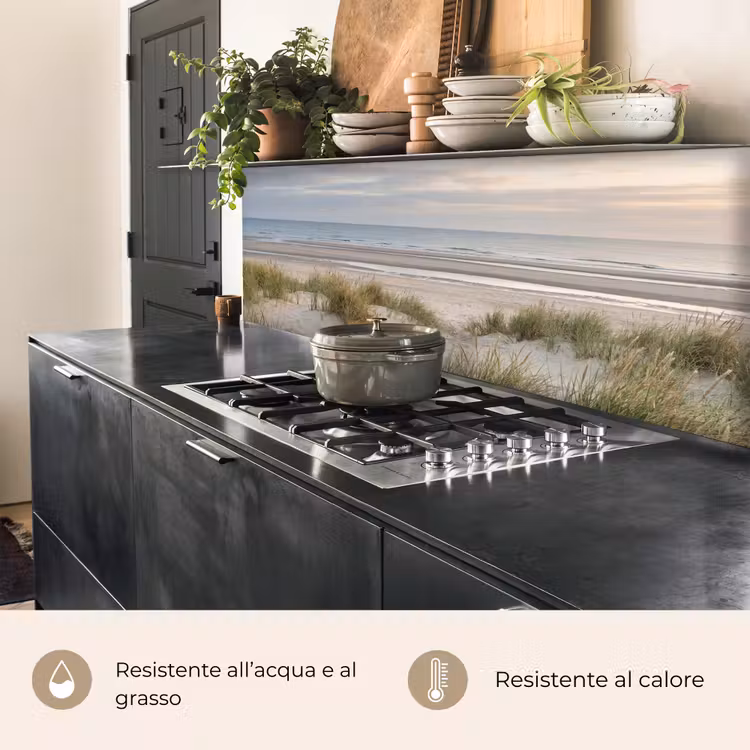 Schienale cucina - Spiaggia sabbiosa - Nuvoloso - Dune — 5