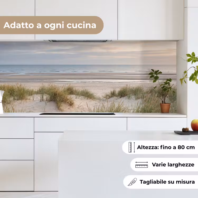 Schienale cucina - Spiaggia sabbiosa - Nuvoloso - Dune — 7