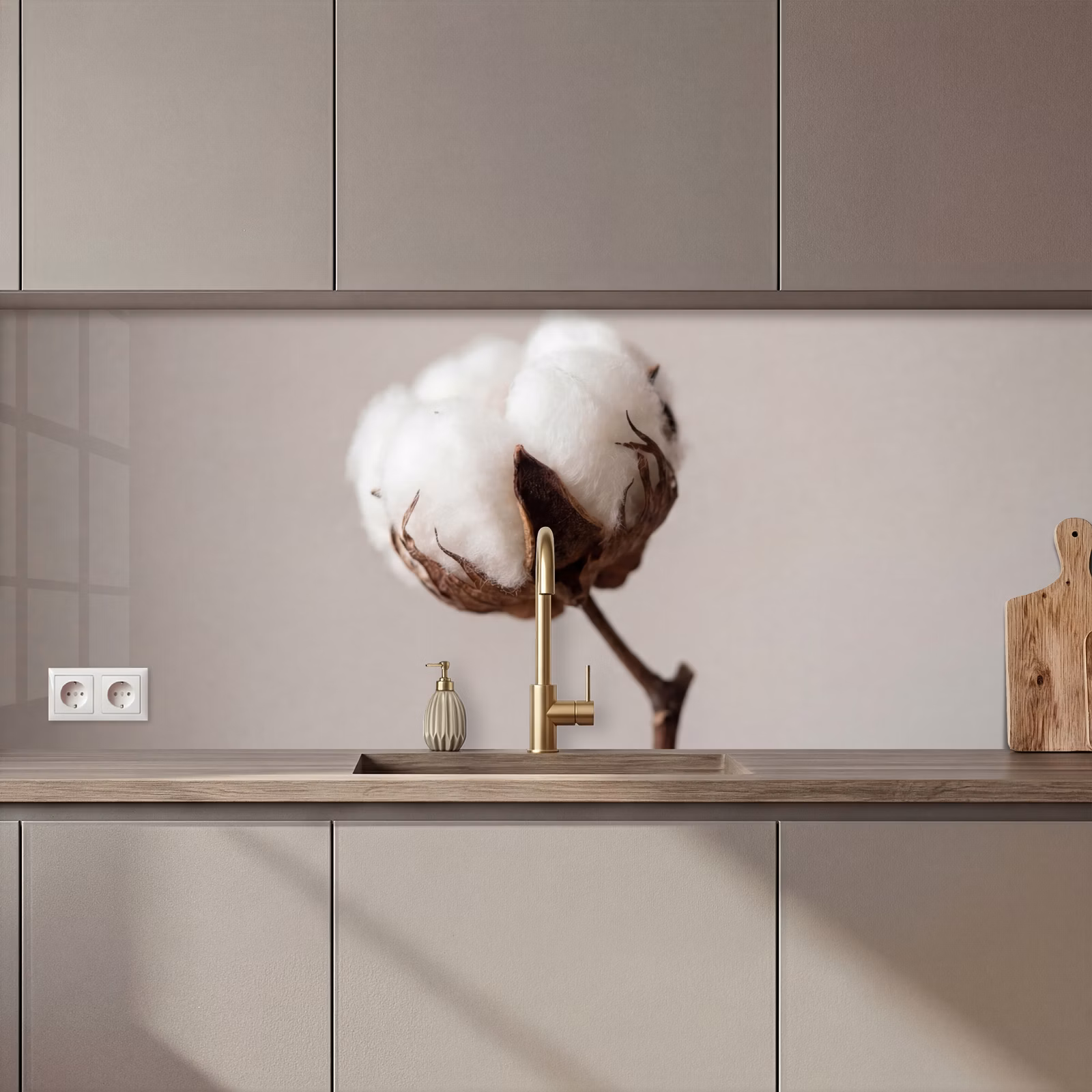 Schienale cucina - Pallone di cotone - Minimalista - Bianco — 1