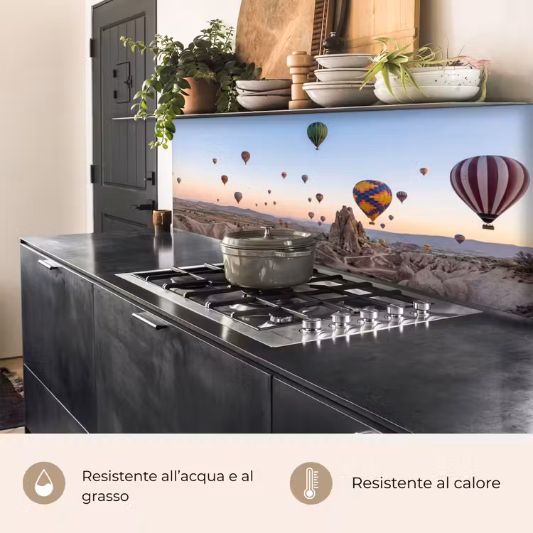 Schienale cucina - Mongolfiere - Rocce - Alba — 5