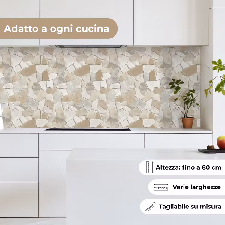 Schienale cucina - Mosaico - Pietre - Beige — 7