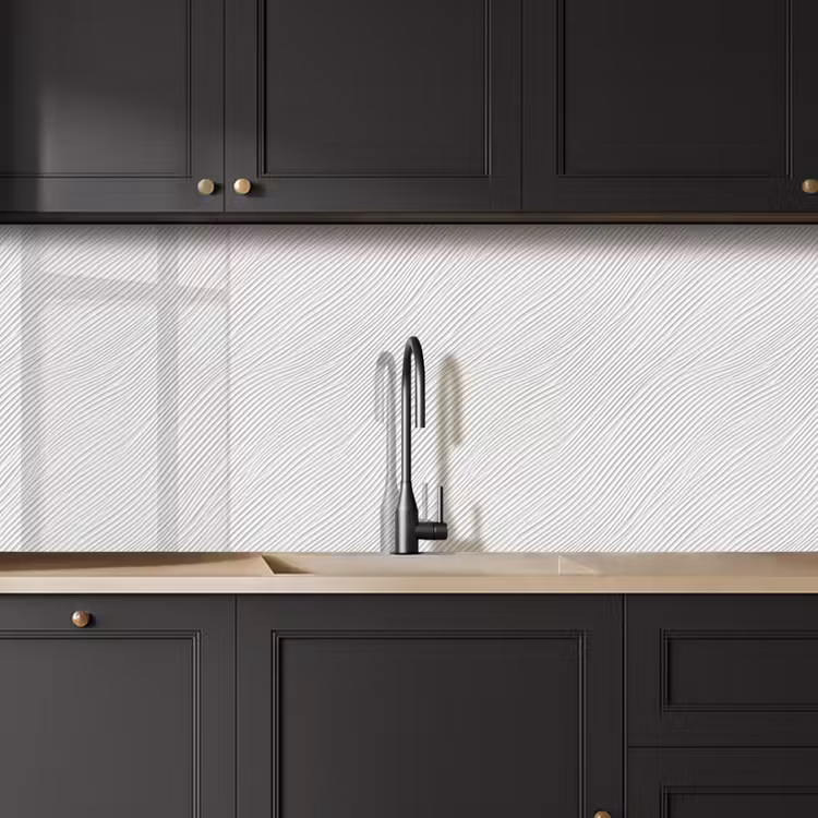 Schienale cucina - Onde - Nervature - Bianco — 6