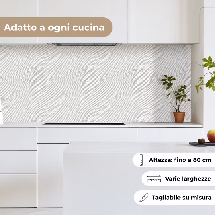 Schienale cucina - Onde - Nervature - Bianco — 7