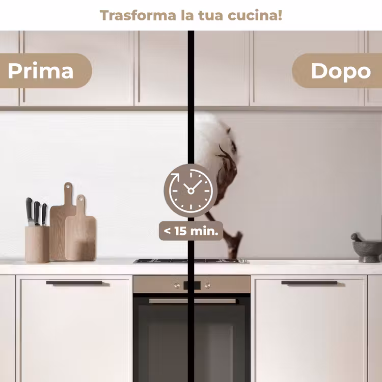 Schienale cucina - Pallone di cotone - Minimalista - Bianco — 3