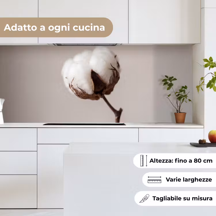 Schienale cucina - Pallone di cotone - Minimalista - Bianco — 7
