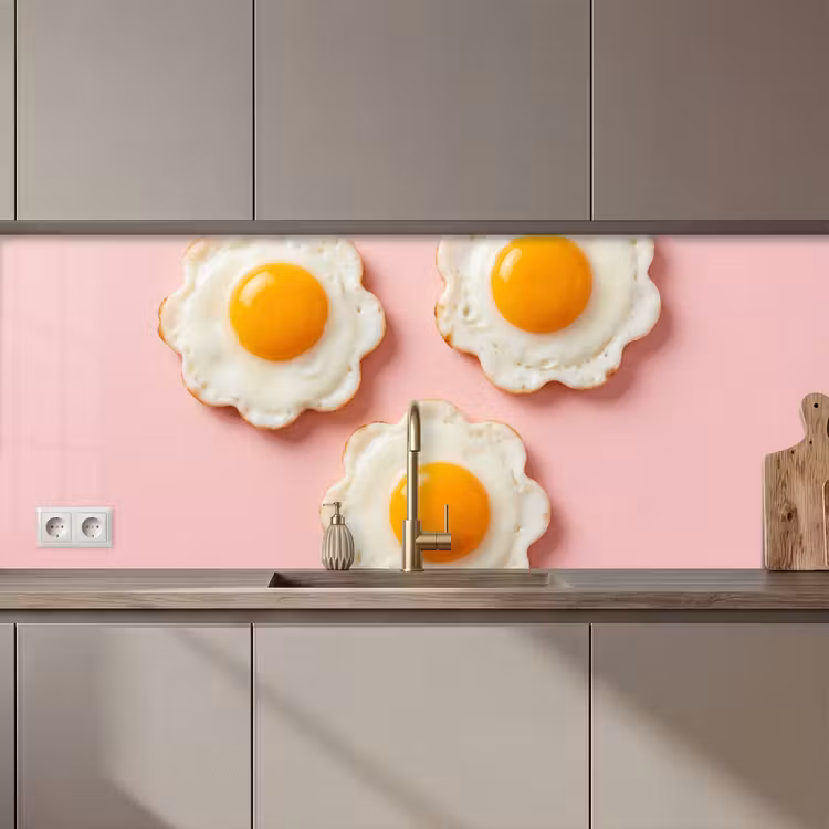 Schienale cucina - Uova - Fiore - Rosa — 1