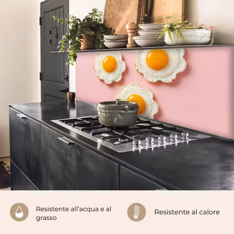 Schienale cucina - Uova - Fiore - Rosa — 5