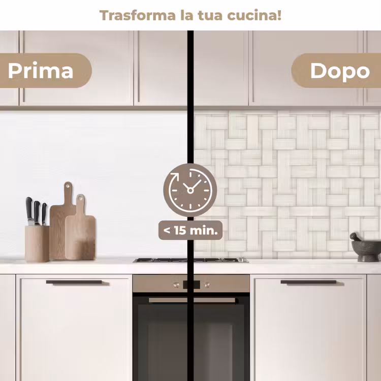 Schienale cucina - Vimini - Strisce - Beige — 3