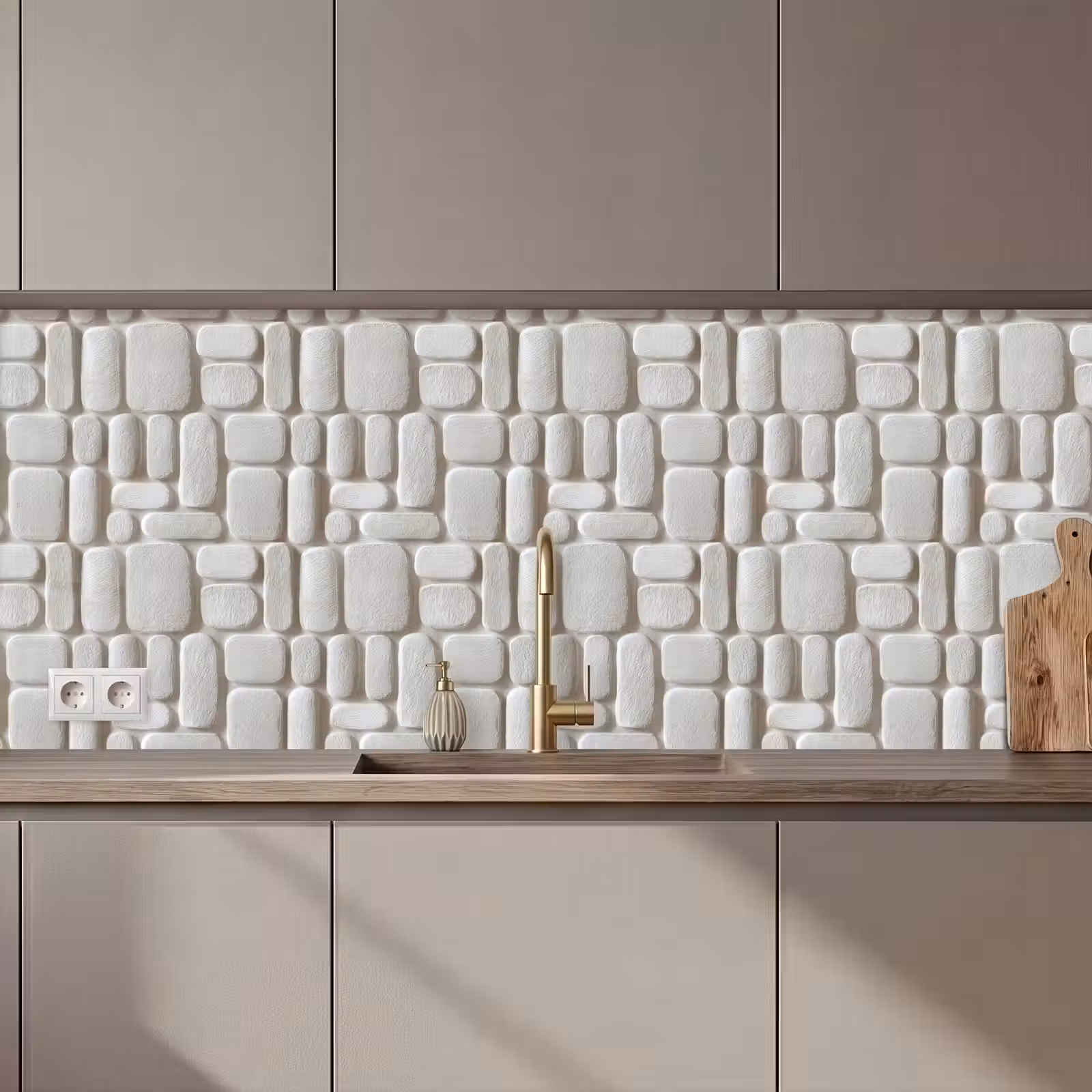Schienale cucina - Rilievo - Struttura - Bianco — 1