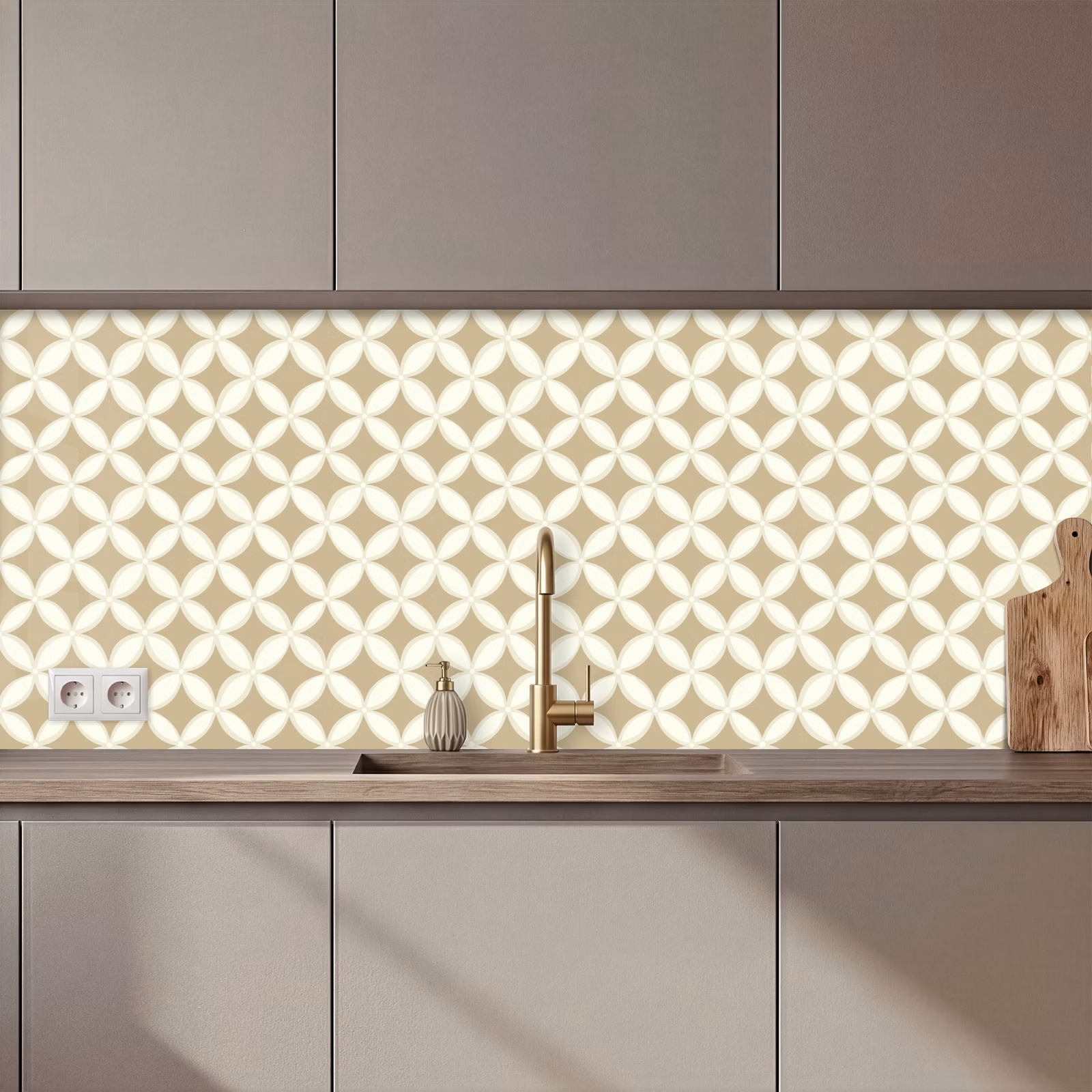 Schienale cucina - Simmetrico - Motivo - Beige — 1