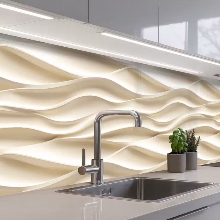 Schienale cucina - Linee - Ondulate - Crema — 2