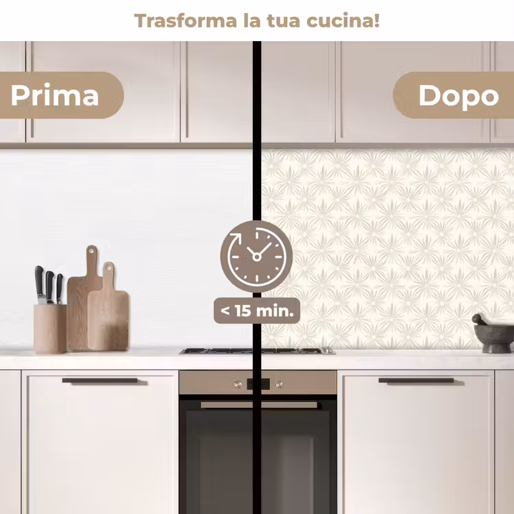 Schienale cucina - Motivo - Fiori - Beige — 3