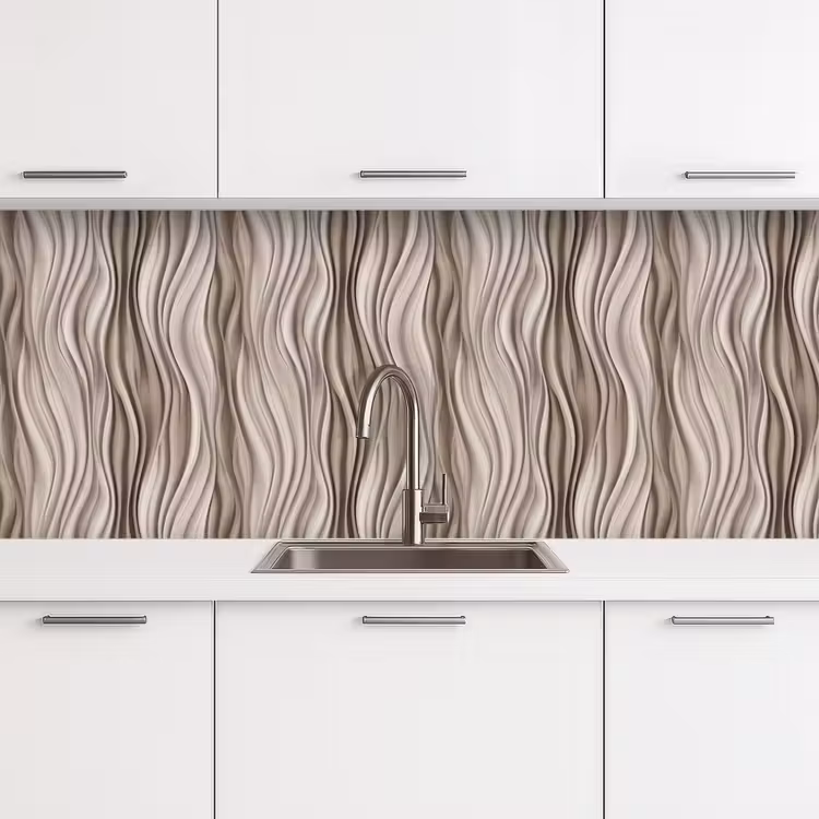 Schienale cucina - Onde - 3D - Crema — 4