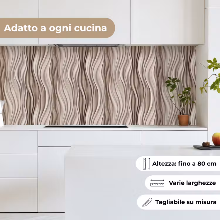 Schienale cucina - Onde - 3D - Crema — 7