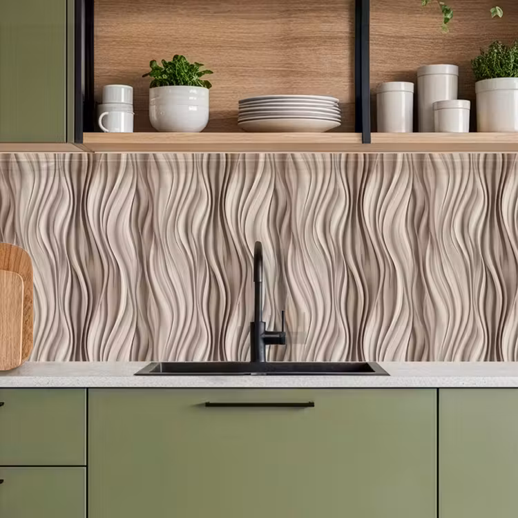 Schienale cucina - Onde - 3D - Crema — 8
