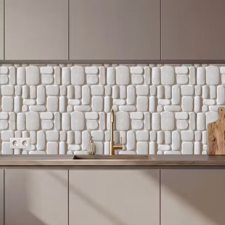 Schienale cucina - Rilievo - Struttura - Bianco — 1