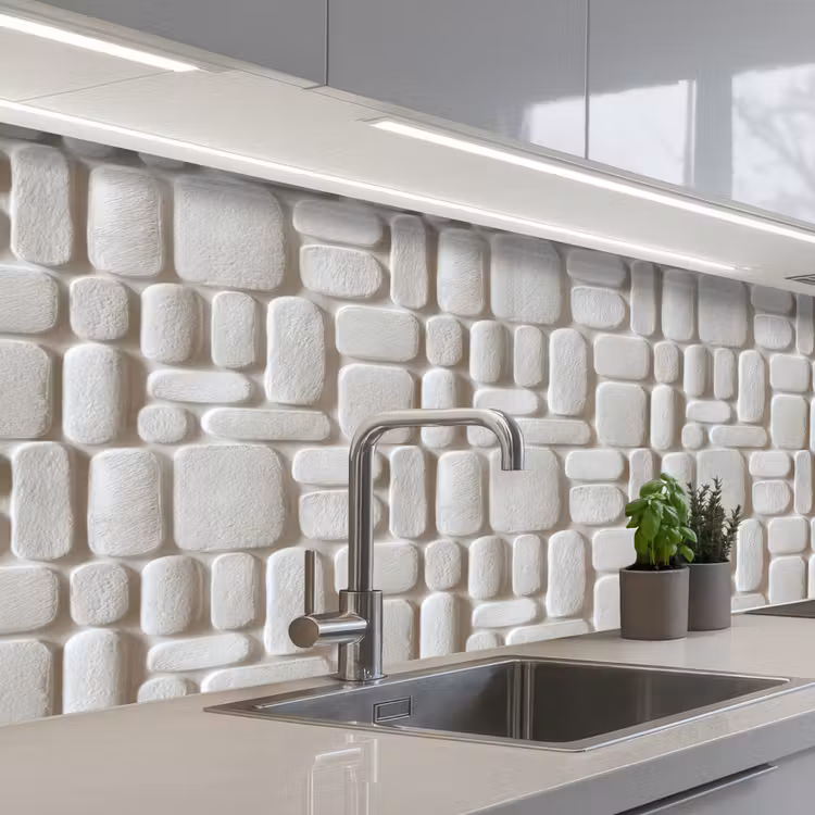 Schienale cucina - Rilievo - Struttura - Bianco — 2