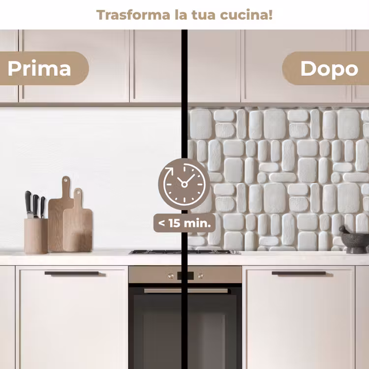 Schienale cucina - Rilievo - Struttura - Bianco — 3