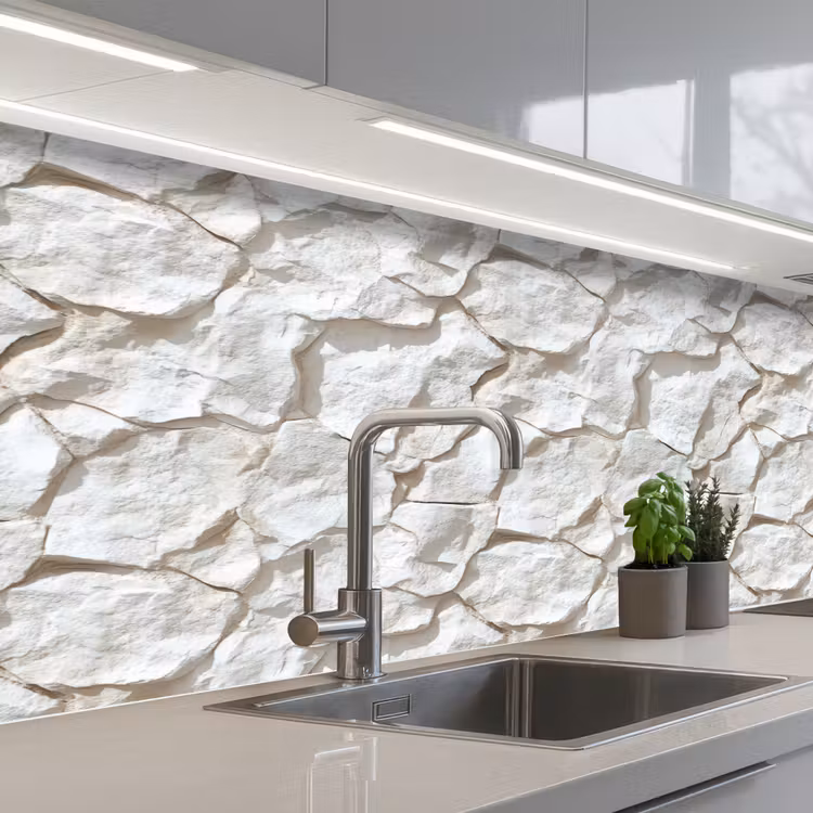 Schienale cucina - Struttura - Roccia - Bianco — 2