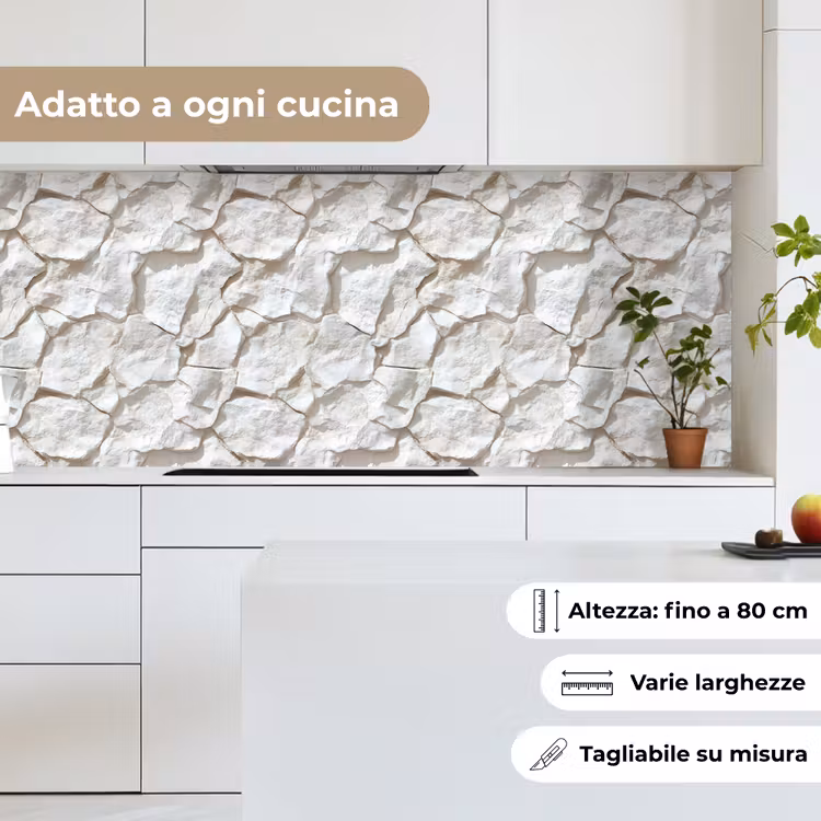 Schienale cucina - Struttura - Roccia - Bianco — 7