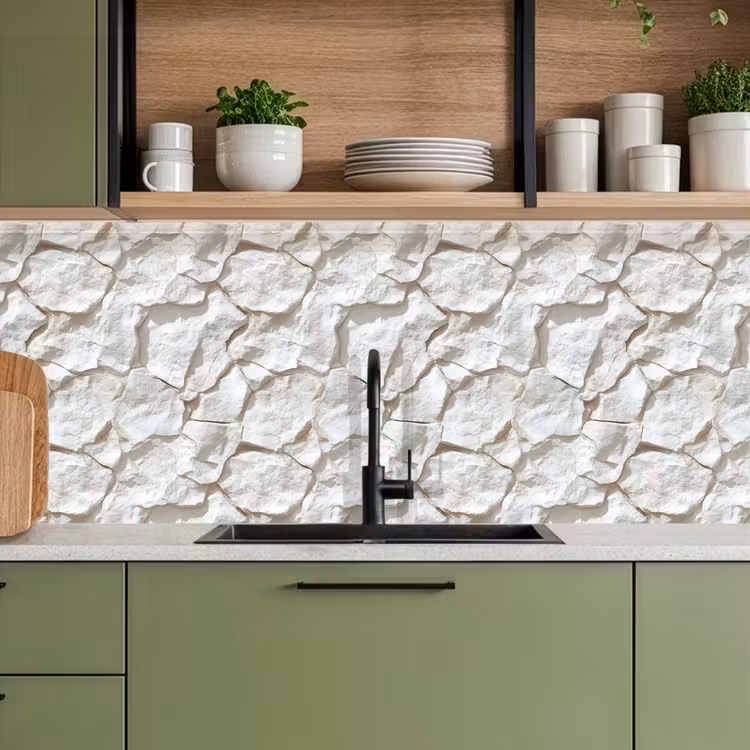 Schienale cucina - Struttura - Roccia - Bianco — 8