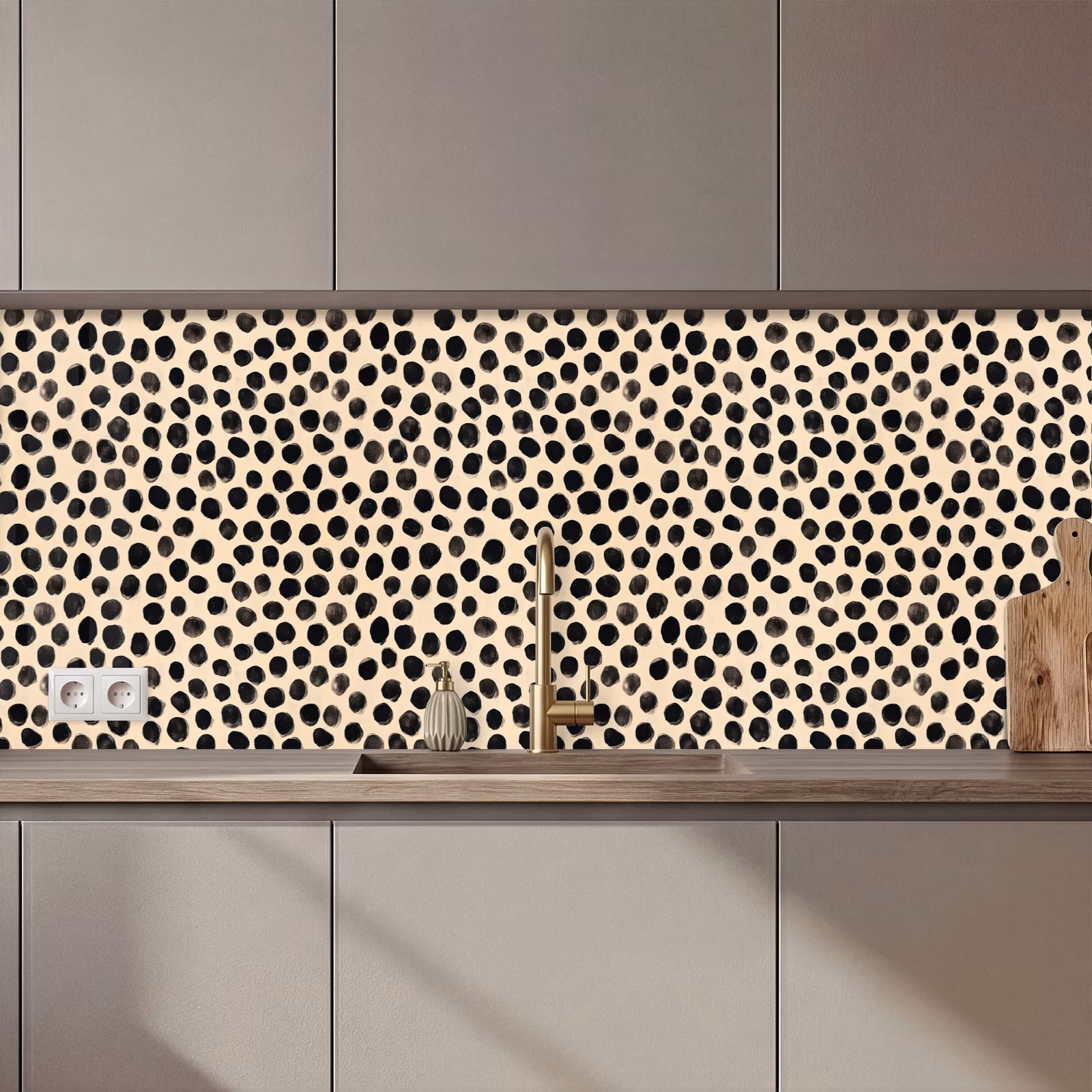 Schienale cucina - Pois - Motivo - Nero — 1