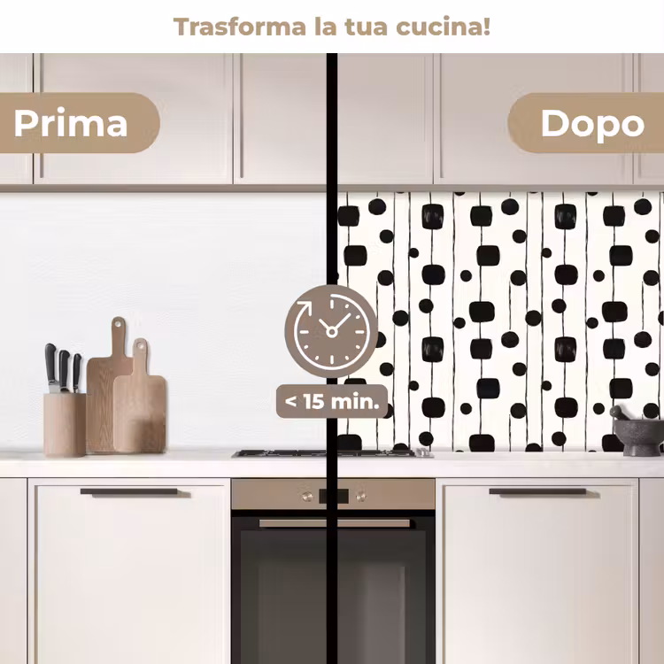 Schienale cucina - Grafico - Moderno - Nero — 3