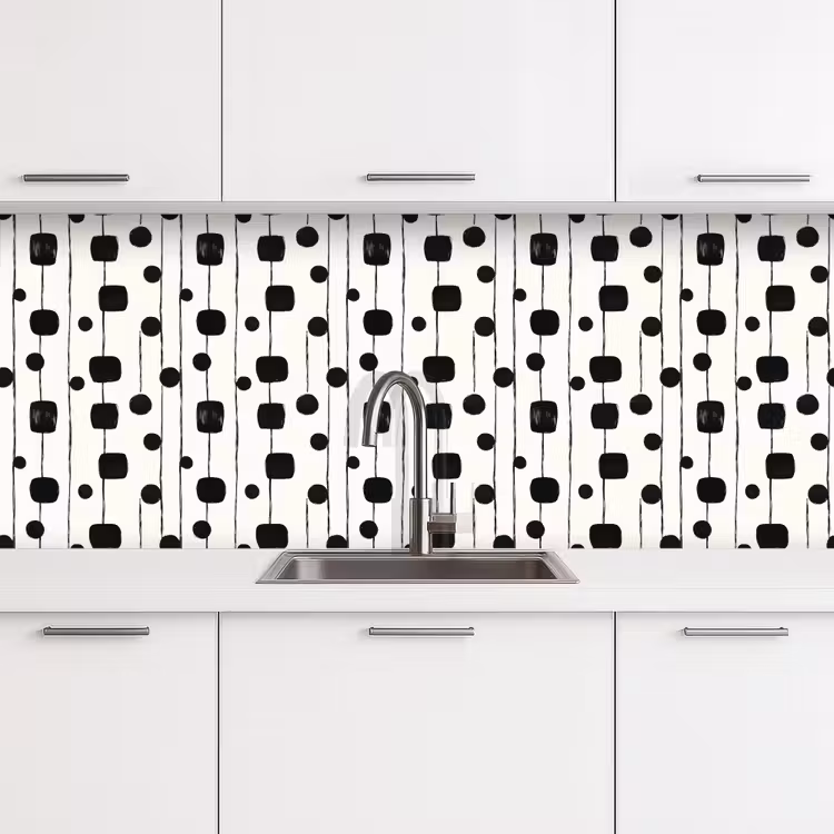 Schienale cucina - Grafico - Moderno - Nero — 4