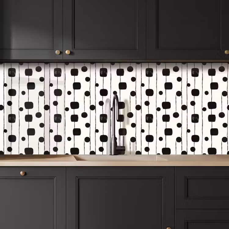 Schienale cucina - Grafico - Moderno - Nero — 6