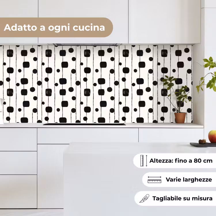 Schienale cucina - Grafico - Moderno - Nero — 7
