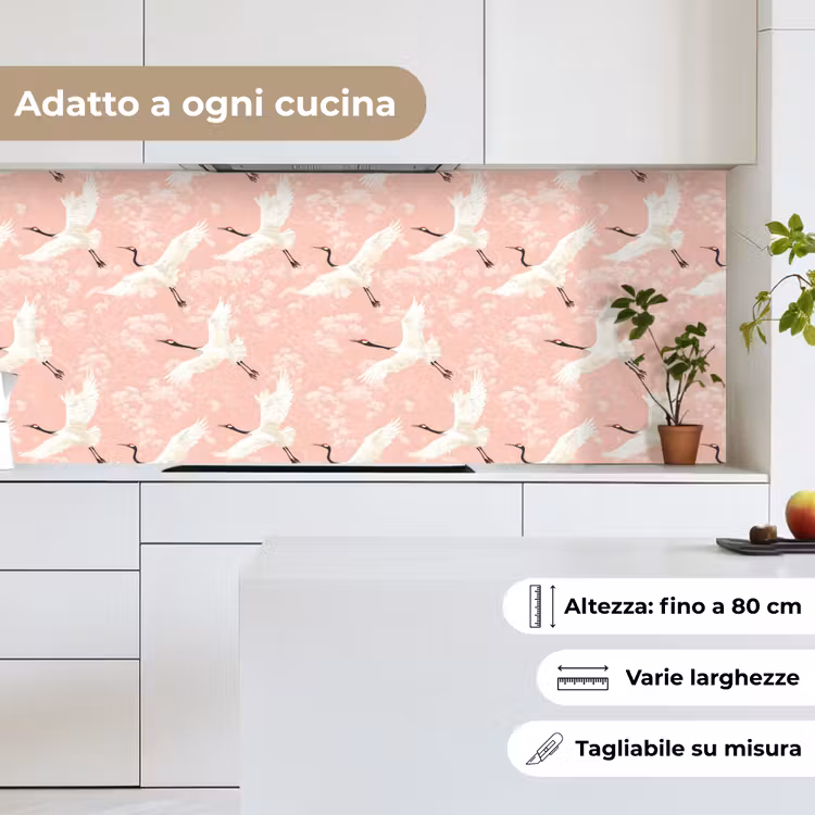 Schienale cucina - Gru - Fiore - Rosa — 7