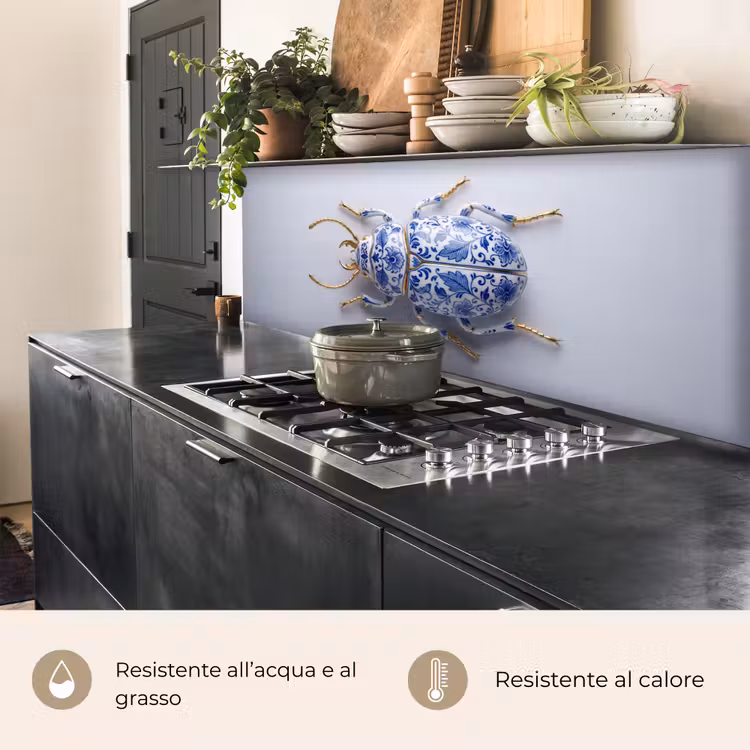 Schienale cucina - Maggiolino - Delfts - Blu - Oro — 5