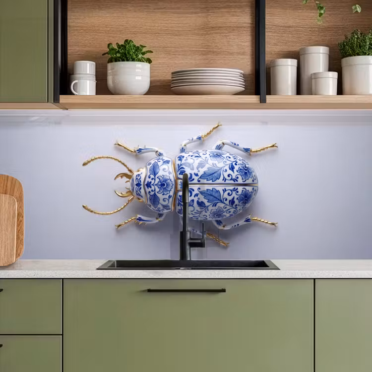 Schienale cucina - Maggiolino - Delfts - Blu - Oro — 8
