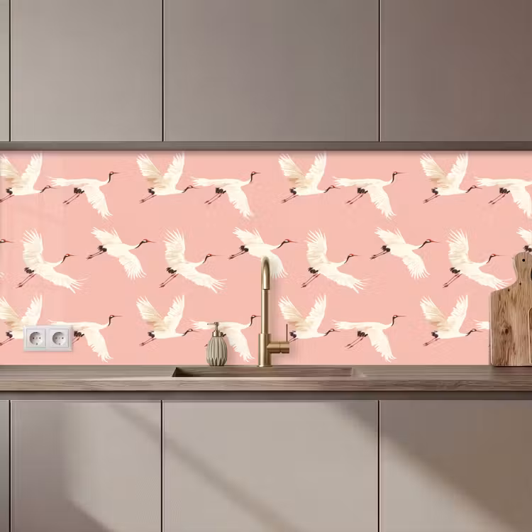 Schienale cucina - Moderno - Gru - Rosa — 1